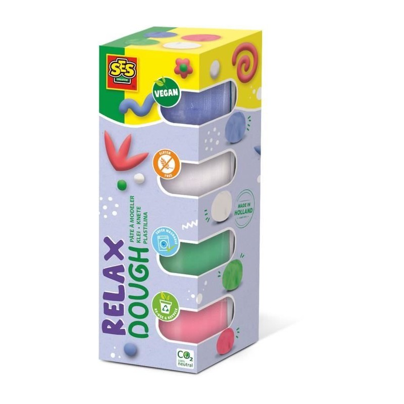 Pâte a modeler - SES CREATIVE - Feel good - Relax (4x90gr) - Végane
