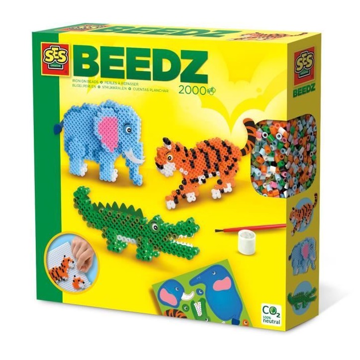 Perles a repasser - Animaux Safari - SES CREATIVE - Crée des animaux en 3D comme un éléphant, un tigre, ou un crocodile. Perles a repasser - Animaux Safari - SES CREATIVE - Crée des animaux en 3D comme un éléphant, un tigre, ou un crocodile.