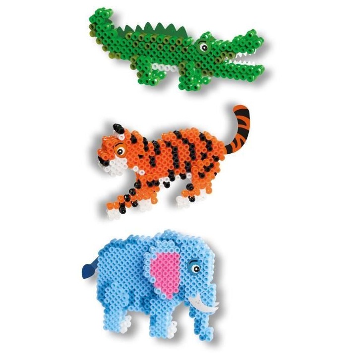 Perles a repasser - Animaux Safari - SES CREATIVE - Crée des animaux en 3D comme un éléphant, un tigre, ou un crocodile. Perles a repasser - Animaux Safari - SES CREATIVE - Crée des animaux en 3D comme un éléphant, un tigre, ou un crocodile.