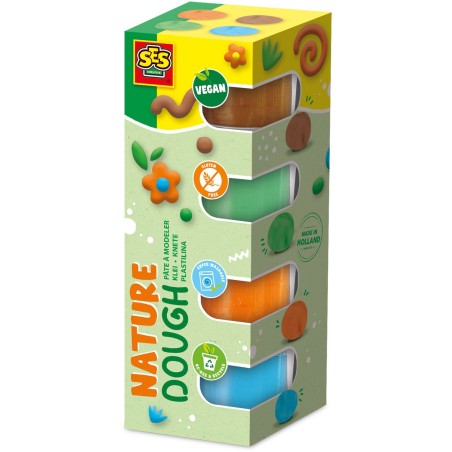 Pâte a modeler Feel good - SES CREATIVE - Dough - Nature (4x90gr) - C