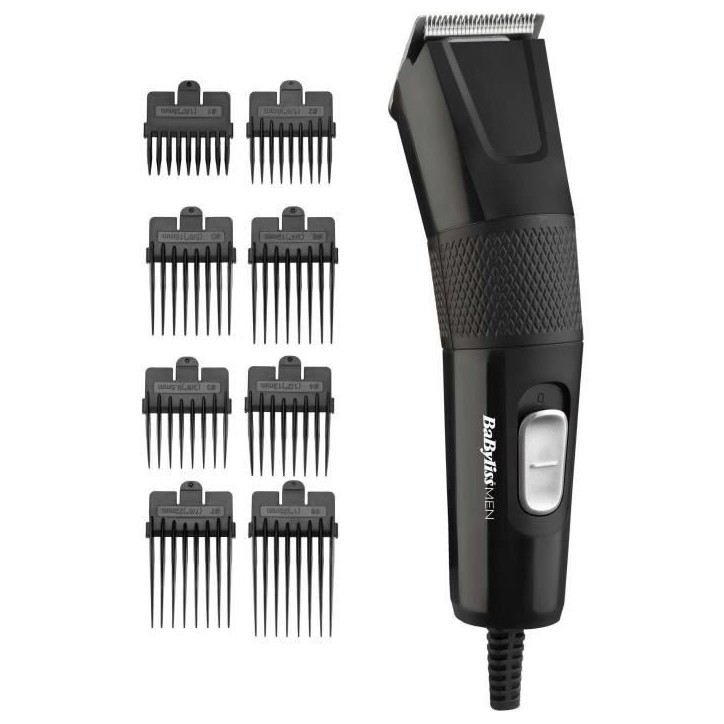 Tondeuse cheveux - BaByliss E756E - Lames XL 45 mm en acier inoxydable - 8 guides de coupe