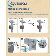 Robinet flotteur - ROUSSEAU - Pour réservoir WC latéral - Clapet ant