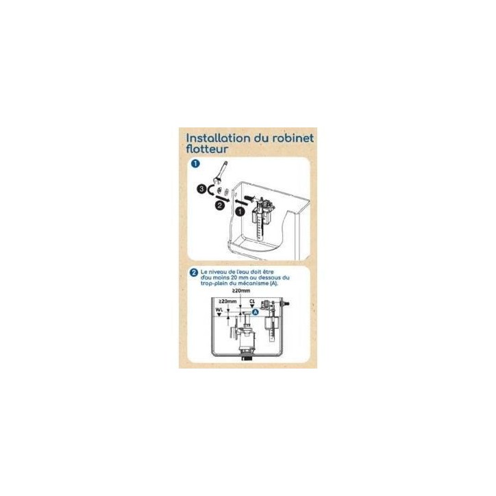 Kit chasse d'eau a tirette - ROUSSEAU - Certifié NF - Silencieux - Anti-siphonage - Réglable Kit chasse d'eau a tirette - ROUSSEAU - Certifié NF - Silencieux - Anti-siphonage - Réglable
