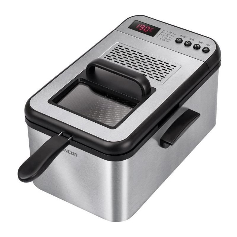 Friteuse électrique - Sencor - SFR 8200SS - 2200 W - 3,2 L - Noir/Aci