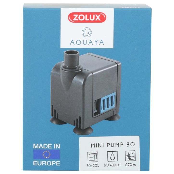 Mini pompe a eau aquarium - ZOLUX - 6 W - Débit réglable de 170 a 450 L/H - Pour aquarium jusqu'a 60 a 80 L Mini pompe a eau aquarium - ZOLUX - 6 W - Débit réglable de 170 a 450 L/H - Pour aquarium jusqu'a 60 a 80 L