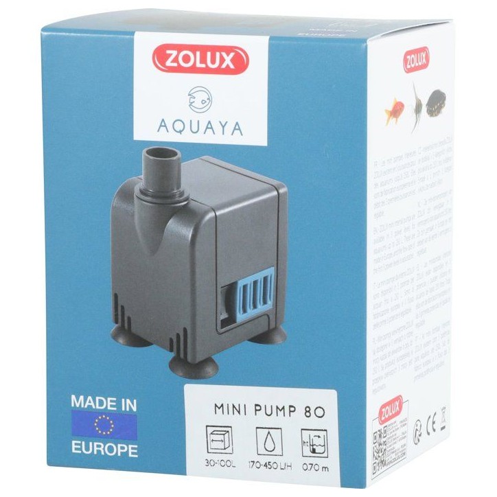 Mini pompe a eau aquarium - ZOLUX - 6 W - Débit réglable de 170 a 450 L/H - Pour aquarium jusqu'a 60 a 80 L Mini pompe a eau aquarium - ZOLUX - 6 W - Débit réglable de 170 a 450 L/H - Pour aquarium jusqu'a 60 a 80 L