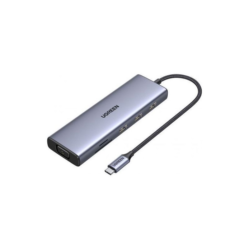 Hub USB-C 9 en 1 - UGREEN - HDMI, VGA, RJ45, SD, TF, USB-C - Noir