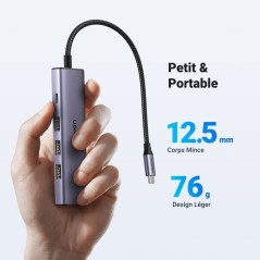 Hub USB - UGREEN - 5 en 1 - 3x USB 3.2, USB-C, HDMI 4K 30Hz - Noir