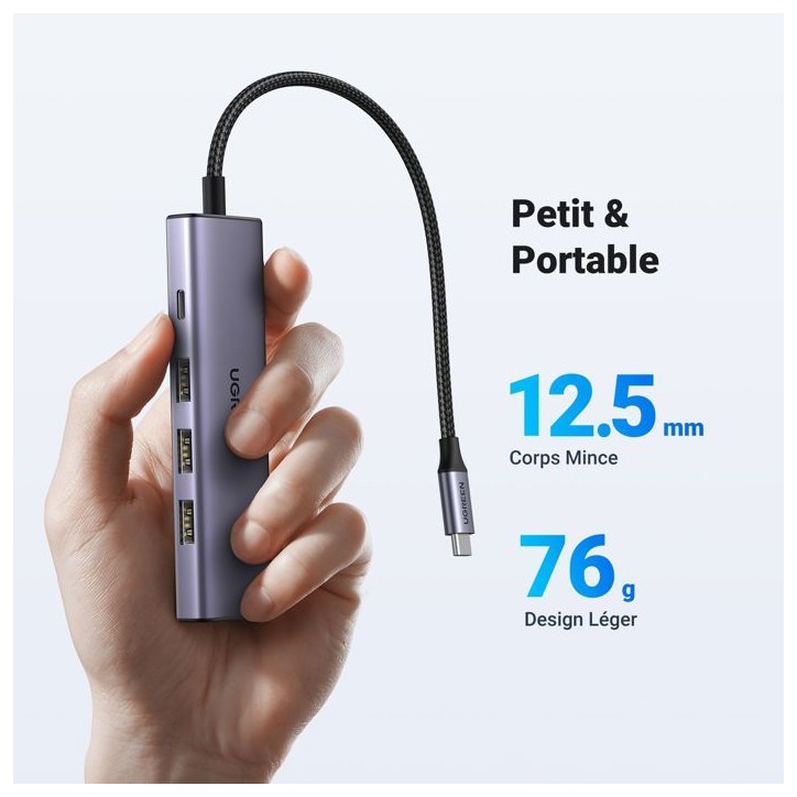 Hub USB - UGREEN - 5 en 1 - 3x USB 3.2, USB-C, HDMI 4K 30Hz - Noir Hub USB - UGREEN - 5 en 1 - 3x USB 3.2, USB-C, HDMI 4K 30Hz - Noir