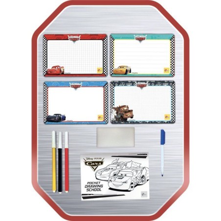 Pocket Studio de Dessin - Cars - LISCIANIGIOCHI - Kit Dessin - Ardoises effaçables - Guide explicatif - Des 3 ans