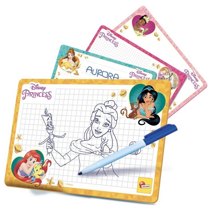 Pocket Studio de Dessin - Princesses - LISCIANIGIOCHI - Kit Dessin - 4 Ardoises effaçables - Feutres inclus - Des 3 ans