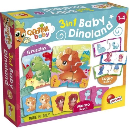 Dinoland - Jeux éducatifs - CAROTINA BABY - Puzzles, Mémo, Associati