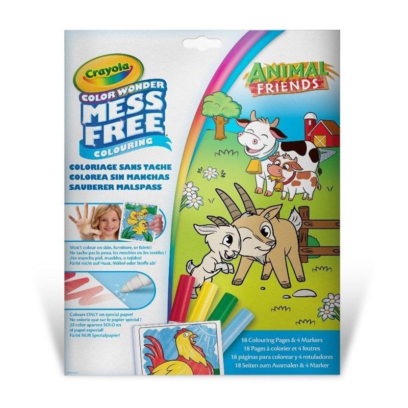 Set de coloriage - CRAYOLA - Color Wonder - Animal Friends - Livre + 4