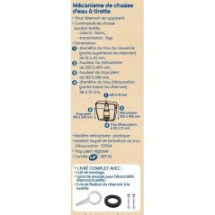 Mécanisme de chasse d'eau a tirette - ROUSSEAU - Certifié NF - Débi