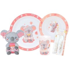 Lot vaisselle - FUN HOUSE - KOALA - Verre 220 ml, assiette creuse Ø 1