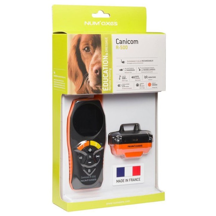 Ensemble complet de dressage - NUM'AXES - CANICOM R-500 - Pour chien - Rechargeable - Orange - 500 metres Ensemble complet de dressage - NUM'AXES - CANICOM R-500 - Pour chien - Rechargeable - Orange - 500 metres