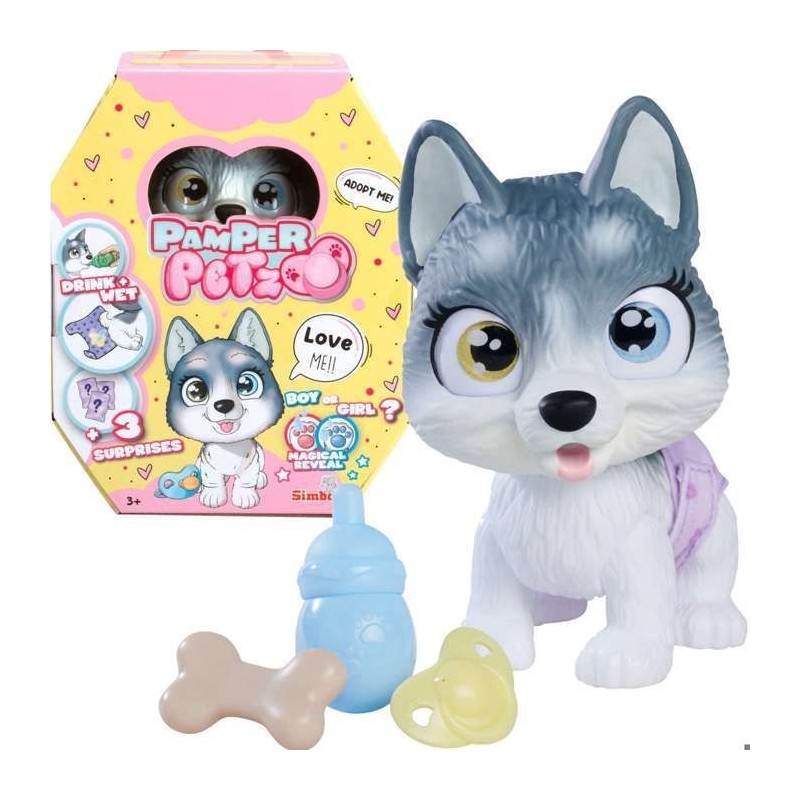 Smoby - Pamper Petz - Husky a adopter - 4 accessoires - Articulé - Bo