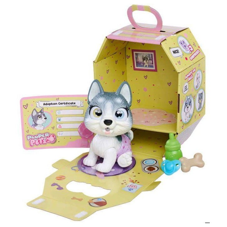 Smoby - Pamper Petz - Husky a adopter - 4 accessoires - Articulé - Bois et fais pipi - Certificat d'adoption - Des 3 ans Smoby - Pamper Petz - Husky a adopter - 4 accessoires - Articulé - Bois et fais pipi - Certificat d'adoption - Des 3 ans