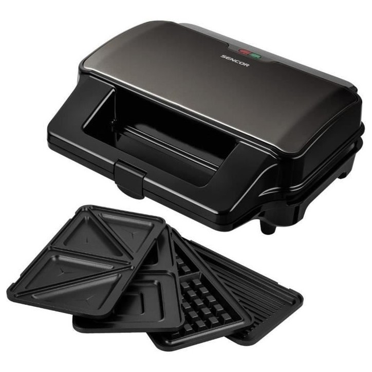 Appareil a sandwichs - Sencor - SSM 9978BK - 4 en 1 - 900W - Noir