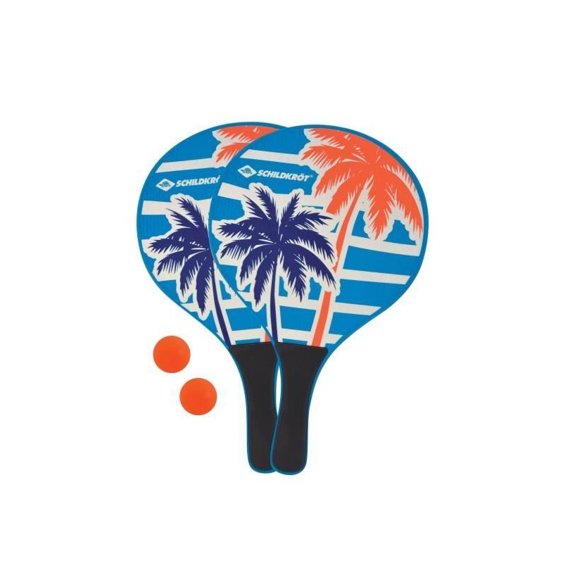Raquettes de beachball - SCHILDKROT - Bois laqué - Poignée plastiqu