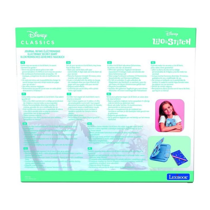 Journal intime électronique avec coffre-fort Stitch Journal intime électronique avec coffre-fort Stitch