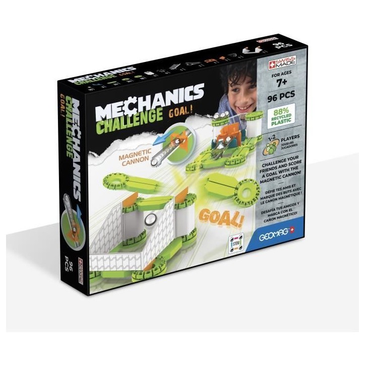 Coffret de construction - GEOMAG - Mechanics Challenge Goal! - 96 pieces - Magnétique - Jeu interactif - Plastique recyclé Coffret de construction - GEOMAG - Mechanics Challenge Goal! - 96 pieces - Magnétique - Jeu interactif - Plastique recyclé