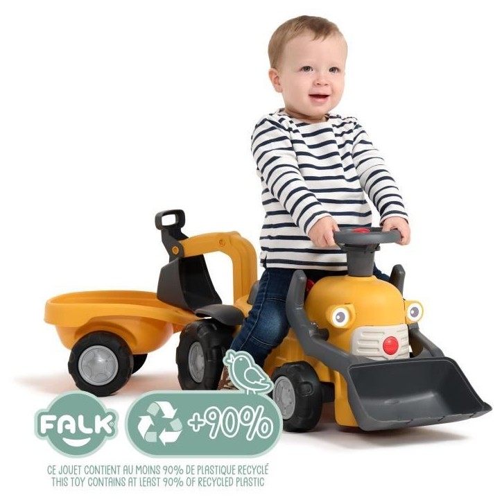 Porteur Chantier Marcel - FALK - Pelle frontale, excavatrice - Jaune - Fabriqué en France - 90% de plastique recyclé - Des 12 Porteur Chantier Marcel - FALK - Pelle frontale, excavatrice - Jaune - Fabriqué en France - 90% de plastique recyclé - Des 12