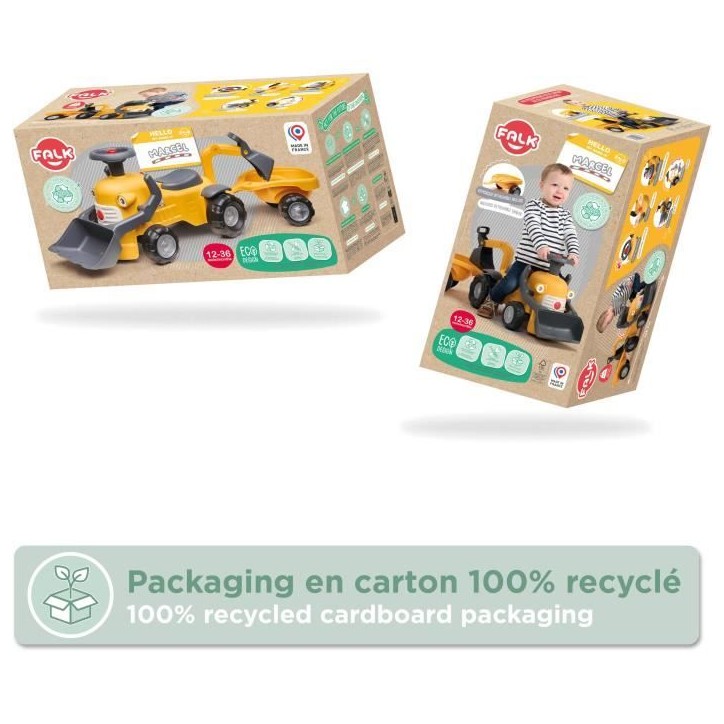 Porteur Chantier Marcel - FALK - Pelle frontale, excavatrice - Jaune - Fabriqué en France - 90% de plastique recyclé - Des 12 Porteur Chantier Marcel - FALK - Pelle frontale, excavatrice - Jaune - Fabriqué en France - 90% de plastique recyclé - Des 12