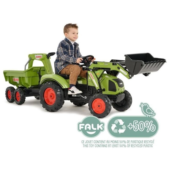 Tractopelle a pédales Claas - FALK - Volant directionnel, Selle pivotante & Excavatrice remorque - Fabriqué en France - Des 3 Tractopelle a pédales Claas - FALK - Volant directionnel, Selle pivotante & Excavatrice remorque - Fabriqué en France - Des 3