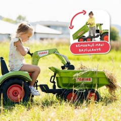 Tractopelle a pédales Claas - FALK - Volant directionnel, Selle pivot