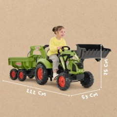 Tractopelle a pédales Claas - FALK - Volant directionnel, Selle pivot