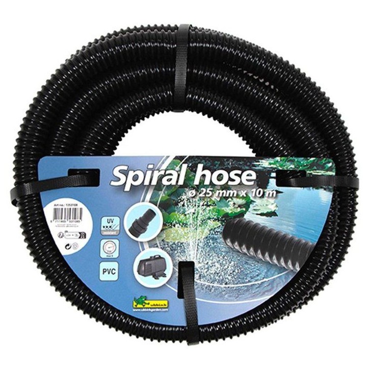 Tuyau spiralé - UBBINK - Ø25 mm (1) - Longueur 10 m - Résistant UV - Pression 1 bar Tuyau spiralé - UBBINK - Ø25 mm (1) - Longueur 10 m - Résistant UV - Pression 1 bar