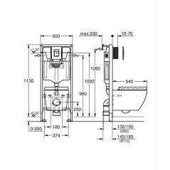 Pack Bâti support 5 en 1 - GROHE - Blanc - Céramique - Cuvette + aba