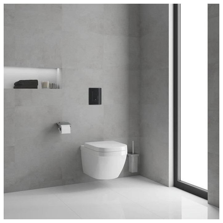 Pack Bâti support 5 en 1 - GROHE - Blanc - Céramique - Cuvette + abattant + plaque de commande + supports muraux + isolation