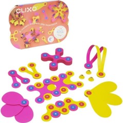 Crew Pack CLIXO - Rose/Jaune - GIPSY TOYS - Jeu de Construction magné