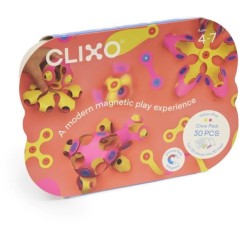 Crew Pack CLIXO - Rose/Jaune - GIPSY TOYS - Jeu de Construction magnétique, Flexible, Durable et imaginatif - 30 pieces - Des 4