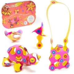 Crew Pack CLIXO - Rose/Jaune - GIPSY TOYS - Jeu de Construction magné