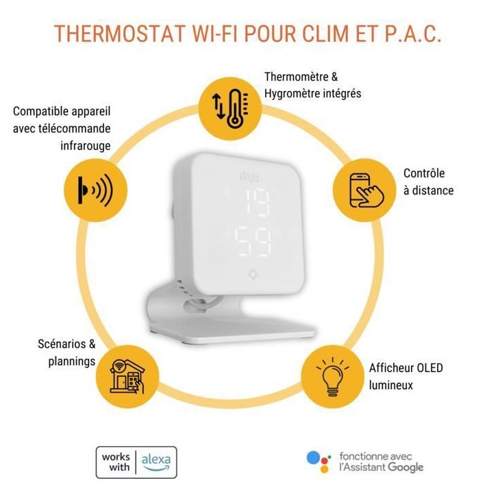 Thermostat Wi-Fi - KONYKS - Climpac - Pour pompes a chaleur et climatiseurs