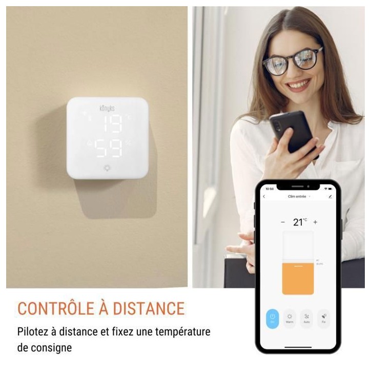 Thermostat Wi-Fi - KONYKS - Climpac - Pour pompes a chaleur et climatiseurs