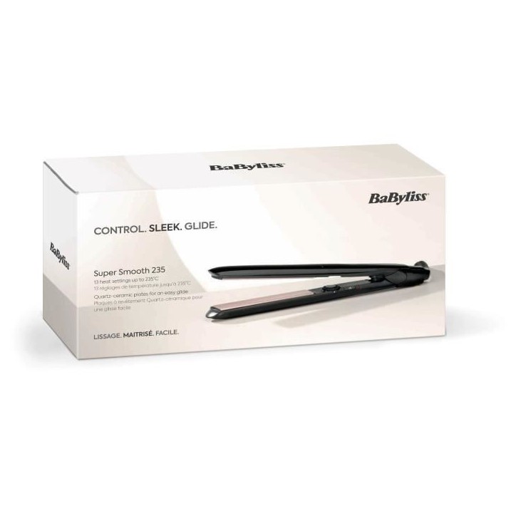 Lisseur - BaByliss - ST298E Smooth Control 235 - Avec Plaques extra-longues - Quartz Céramique Lisseur - BaByliss - ST298E Smooth Control 235 - Avec Plaques extra-longues - Quartz Céramique