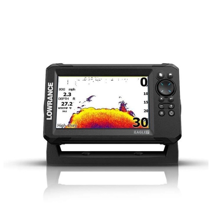 Combiné GPS sondeur - LOWRANCE - Eagle 7 - Sonde TripleShot HD - Écran IPS - Résistance IPX7