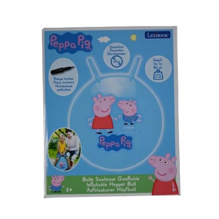 Balle sauteuse Gonflable - Lexibook - Peppa Pig - Pompe Manuelle Incluse - Plastique sécurisé et résistant - Bleu Balle sauteuse Gonflable - Lexibook - Peppa Pig - Pompe Manuelle Incluse - Plastique sécurisé et résistant - Bleu