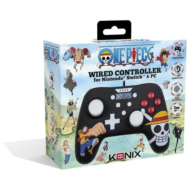 Manette - Konix - One Piece - Filaire - 3 m - Motif Luffy - Nintendo Switch Manette - Konix - One Piece - Filaire - 3 m - Motif Luffy - Nintendo Switch