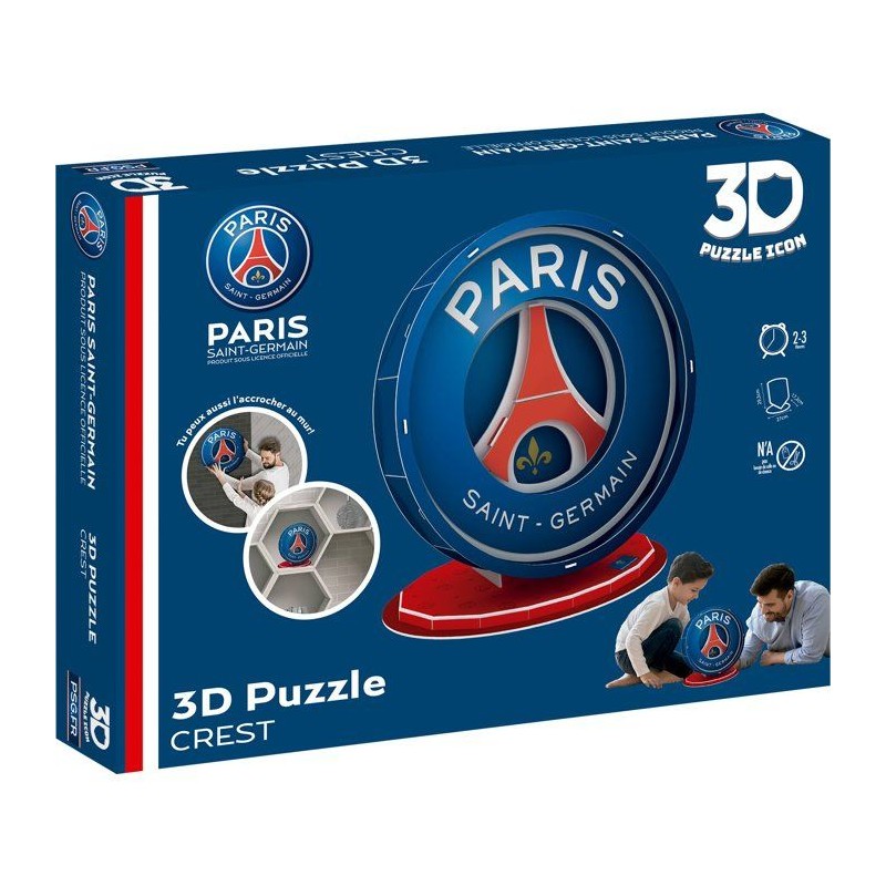 Puzzle 3D - MEGABLEU - Écusson Paris Saint Germain - 19 pieces - Des
