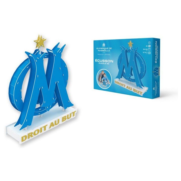 Puzzle 3D - MEGABLEU - Écusson Olympique de Marseille - 40 pieces - Des 7 ans