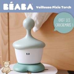 Veilleuse bébé - BÉABA - Pixie Stick - vert sauge - détecteur de p