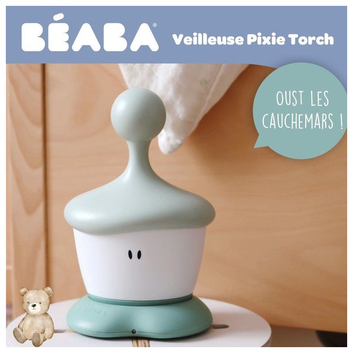 Veilleuse bébé - BÉABA - Pixie Stick - vert sauge - détecteur de pleurs - autonomie longue durée Veilleuse bébé - BÉABA - Pixie Stick - vert sauge - détecteur de pleurs - autonomie longue durée
