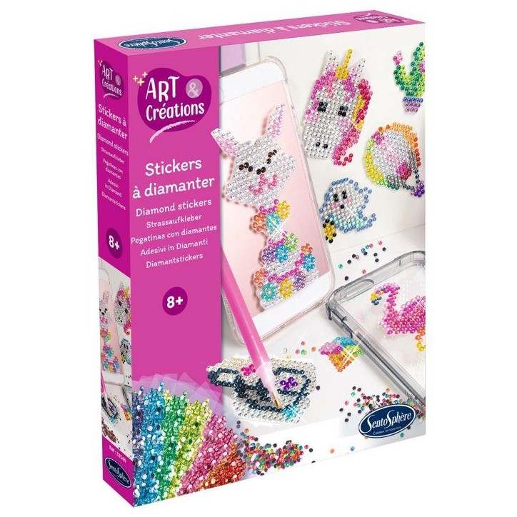 Strass Multicolore - SENTOSPHERE - Art & Créations - Stickers a diamanter - 15 stickers - Décorer ses accessoires - Des 8 ans Strass Multicolore - SENTOSPHERE - Art & Créations - Stickers a diamanter - 15 stickers - Décorer ses accessoires - Des 8 ans