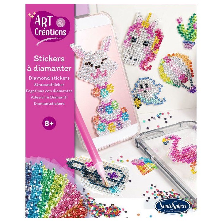 Strass Multicolore - SENTOSPHERE - Art & Créations - Stickers a diamanter - 15 stickers - Décorer ses accessoires - Des 8 ans Strass Multicolore - SENTOSPHERE - Art & Créations - Stickers a diamanter - 15 stickers - Décorer ses accessoires - Des 8 ans