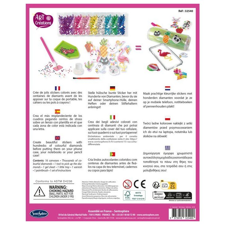 Strass Multicolore - SENTOSPHERE - Art & Créations - Stickers a diamanter - 15 stickers - Décorer ses accessoires - Des 8 ans Strass Multicolore - SENTOSPHERE - Art & Créations - Stickers a diamanter - 15 stickers - Décorer ses accessoires - Des 8 ans